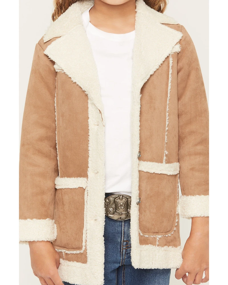 Shyanne Girls' Wynona Faux Suede Shearling Coat
