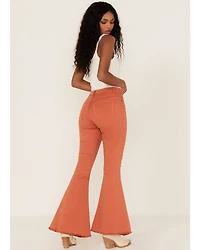 Sneak Peek Women's High Rise Distressed Flare Jeans
