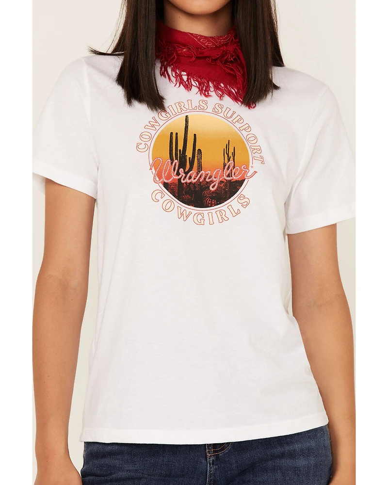 Wrangler Women's Boot Barn Exclusive Cowgirls Support Logo Graphic Tee
