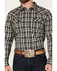 Cody James Men's Denton Plaid Print Long Sleeve Snap Western Shirt