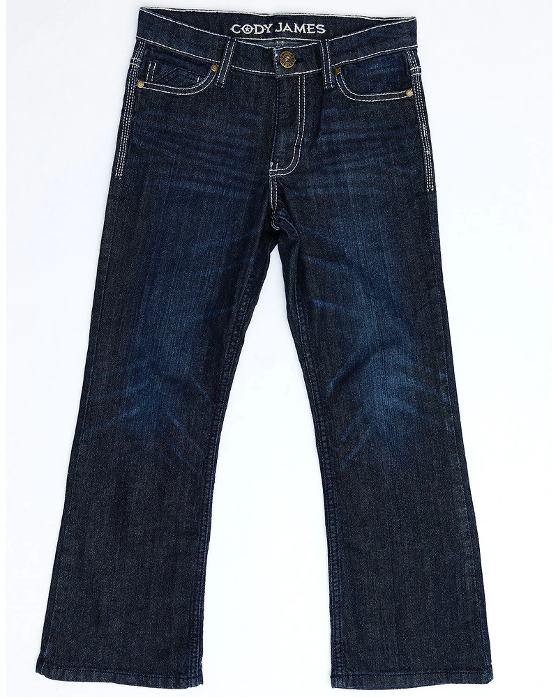 Cody James Boys' Night Hawk Medium Wash Mid Rise Stretch Relaxed Bootcut Jeans