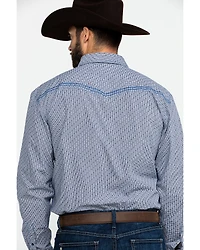 Cowboy Hardware Men's Dobby Print Long Sleeve Western Shirt