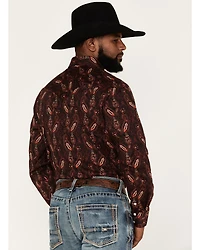 Rock & Roll Denim Paisley Stretch Long Sleeve Snap Shirt