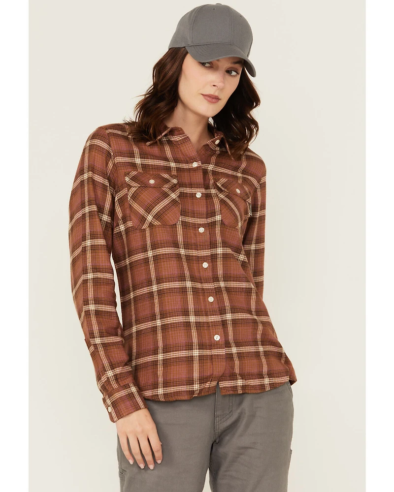 Wolverine Women's Autumn II Plaid Print Long Sleeve Button-Down Flannel Shirt
