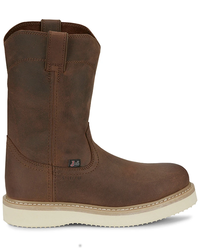 Justin Men's Pull-On Work Boots - Steel Toe