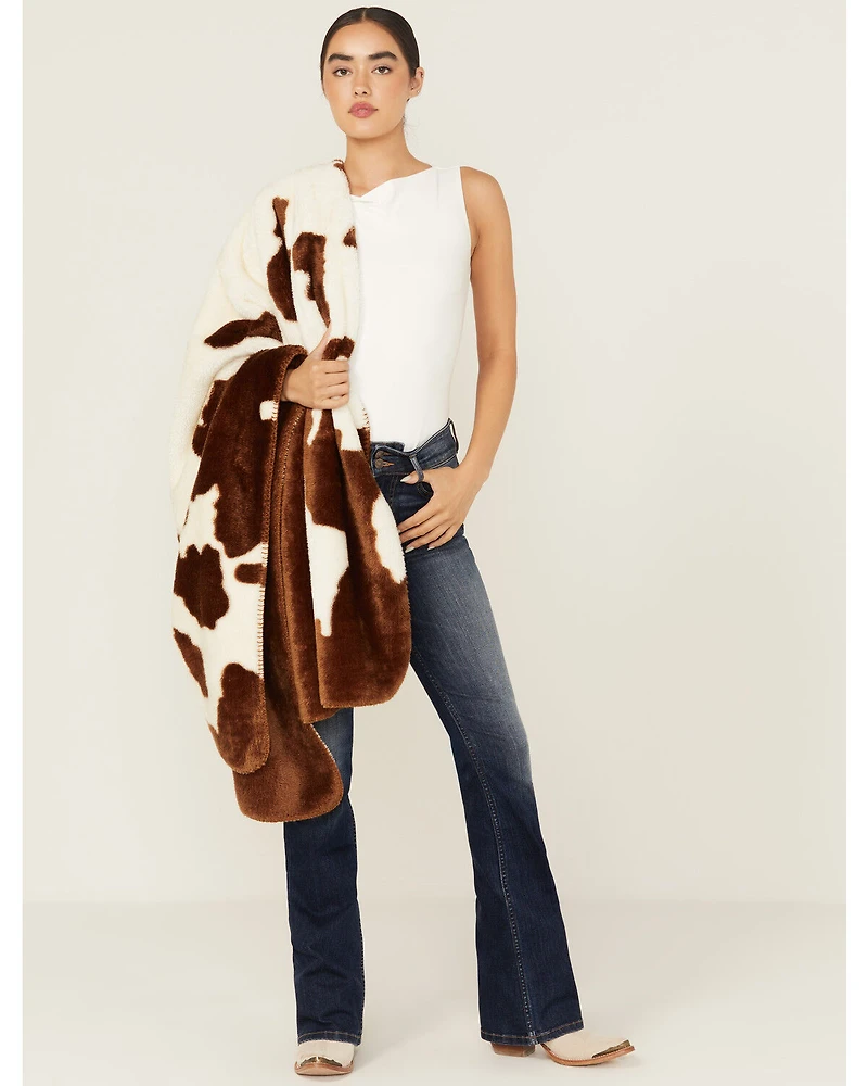 Boot Barn Cow Print Fleece Blanket