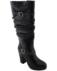 Milwaukee Leather Women's Slouch Platform Boots - Round Toe
