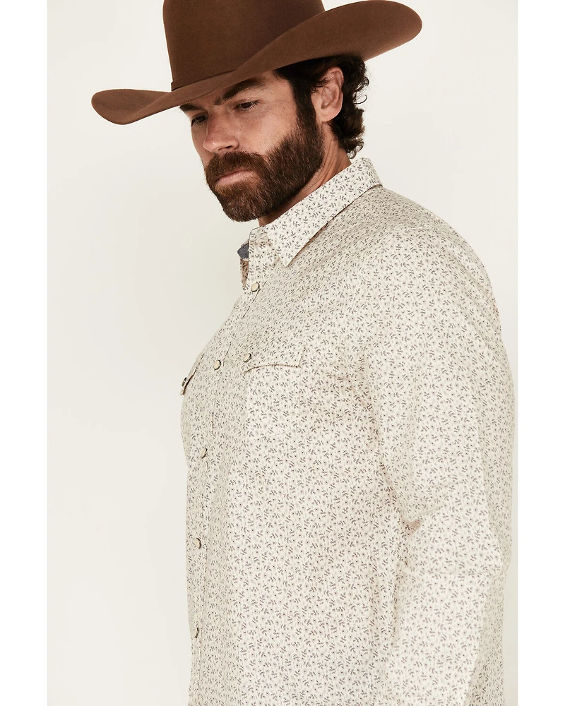 Moonshine Spirit Men's Kickin Daisies Floral Print Long Sleeve Snap Western Shirt