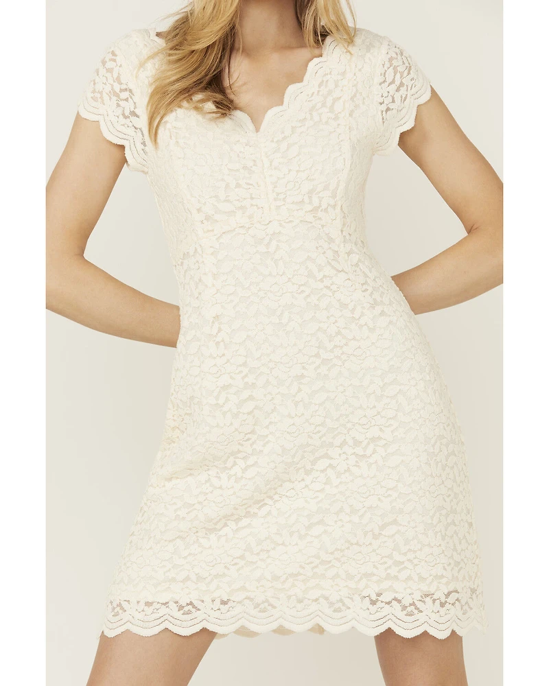 Shyanne Women's Lace Short Sleeve Mini Dress