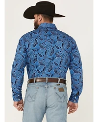 Wrangler Retro Men's Paisley Print Long Sleeve Snap Western Shirt - Tall