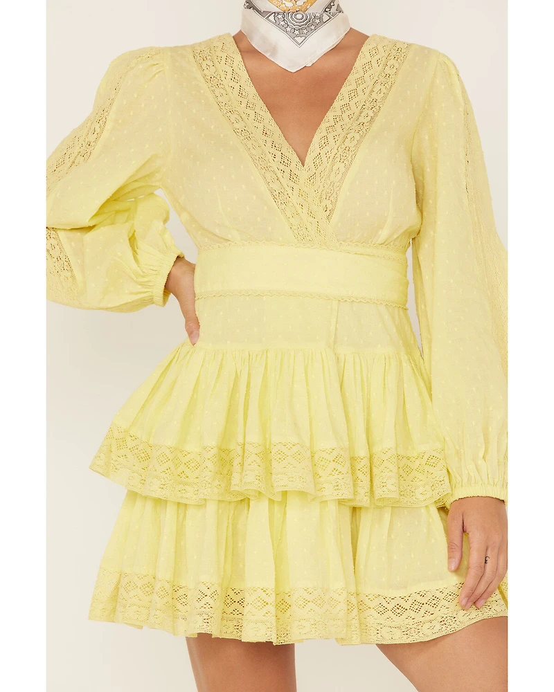 Maia Bergman Women's Mika Lace Tiered Mini Dress