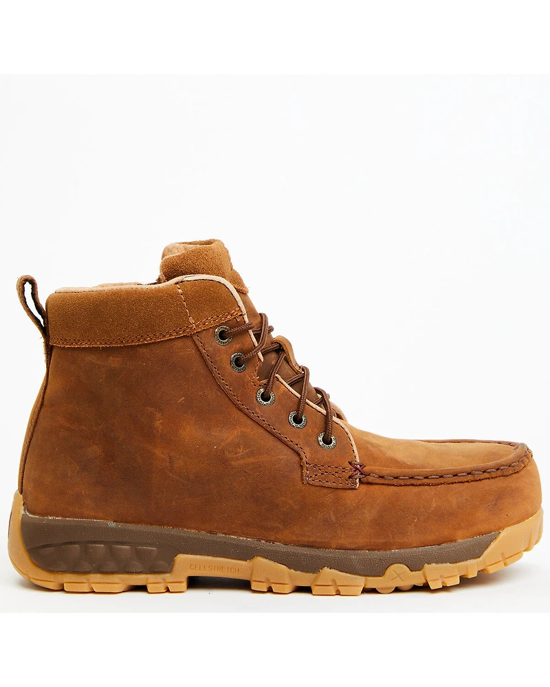 Twisted X Women's 4" Oiled Saddle Work Boots - Moc Toe