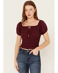 Shyanne Women's Puff Sleeve Smocked Bodice Top
