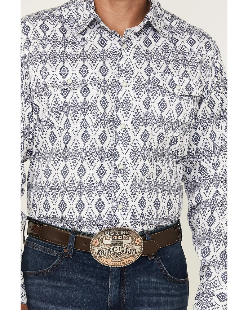 Wrangler Retro Men's Premium Geo Print Long Sleeve Snap Western Shirt