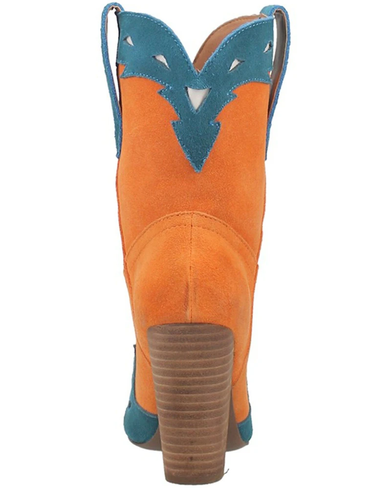 Dingo Women's Spicy Underlay Suede Leather Western Booties - Snip Toe