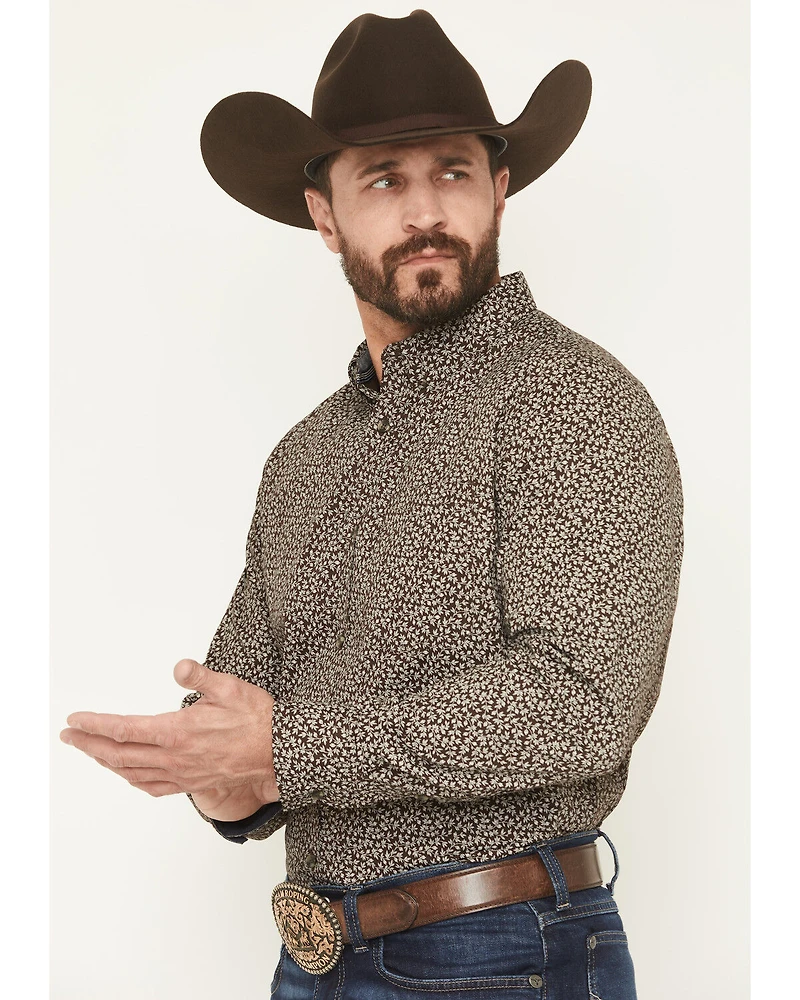 Cody James Men's Denali Ridge Micro Floral Print Long Sleeve Snap Western Shirt