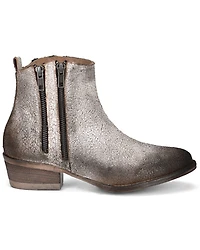 Circle G Women's White & Black Zipper Fashion Booties - Round Toe