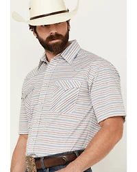 Panhandle Men's Serape Striped Short Sleeve Pearl Snap Western Shirt