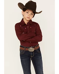 Shyanne Girls' Embroidered Long Sleeve Western Button-Down Shirt
