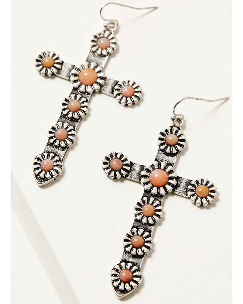 Shyanne Women's Oversized Cross Drop Earrings