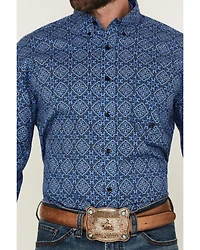 Roper Men's Amarillo Medallion Print Long Sleeve Button-Down Western Shirt