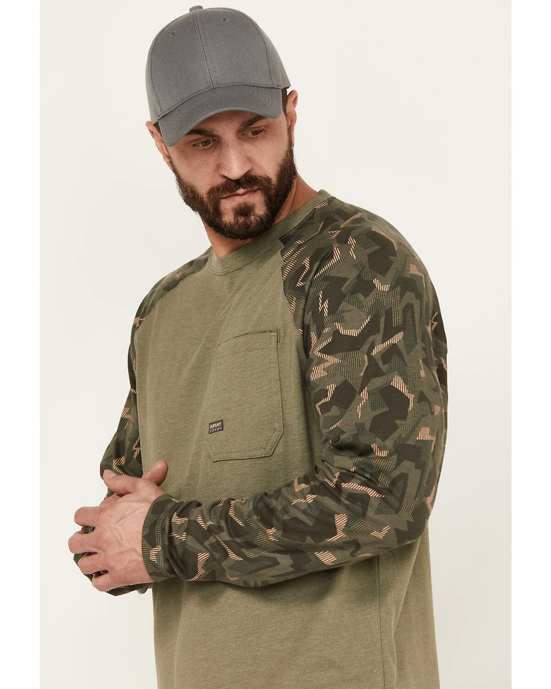 Ariat Men's Rebar Workman Baseball Long Sleeve Shirt