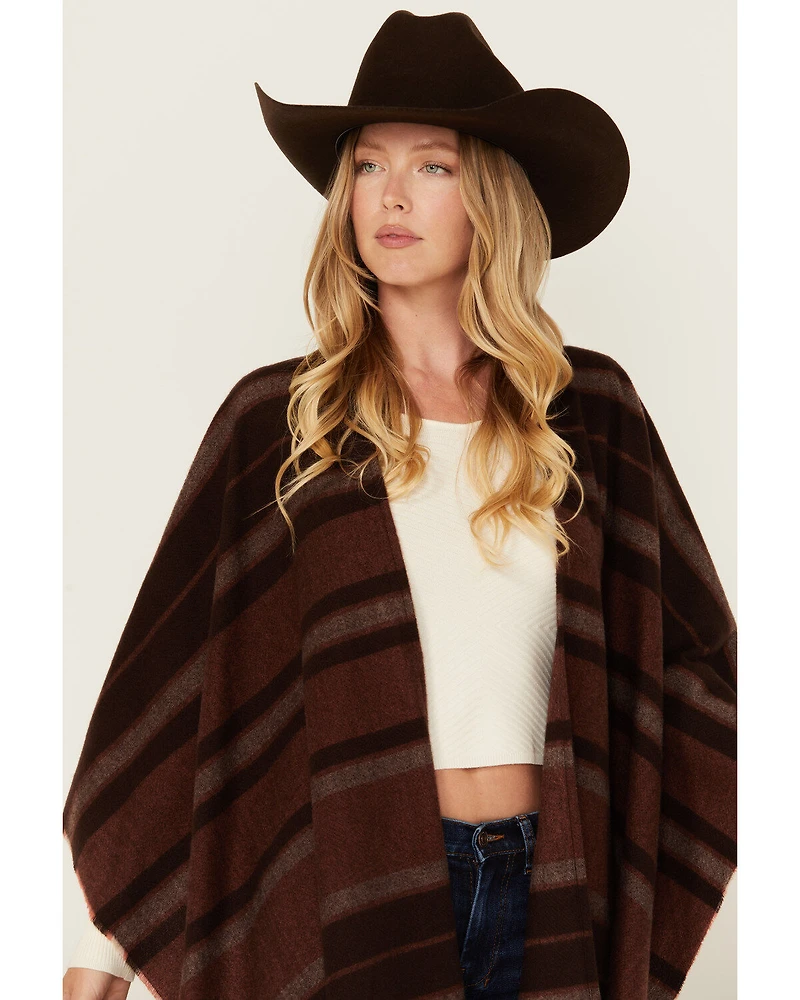 Shyanne Women's Striped Fringe Blanket Shawl