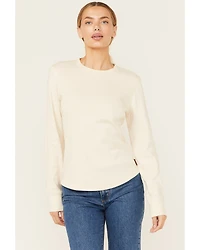 Lucky Brand Workwear Women's Ribbed Trim Long Sleeve Shirt