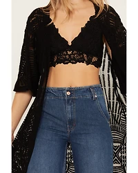Shyanne Women's Geo Print Lace Short Sleeve Kimono