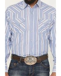 Ely Walker Men's Striped Long Sleeve Pearl Snap Western Shirt