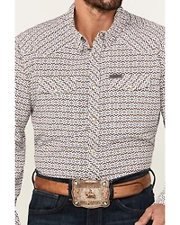 Panhandle Select Men's Southwestern Geo Print Long Sleeve Snap Performance Stretch Western Shirt