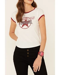 Shyanne Women's All-American Cowgirl Graphic Short Sleeve Ringer Tee