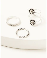 Shyanne Women's Crystal Rope Ring Set - 3 Piece