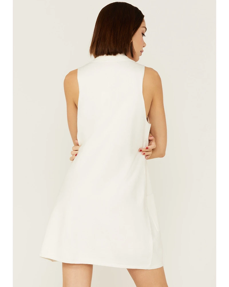 Show Me Your Mumu Women's Shifty Sweater White Mini Dress