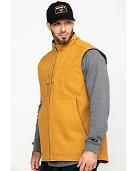 Hawx Men's Khaki Canvas Sherpa Lined Work Vest