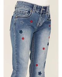 Shyanne Girls' Americana Star Light Wash Flare Jeans