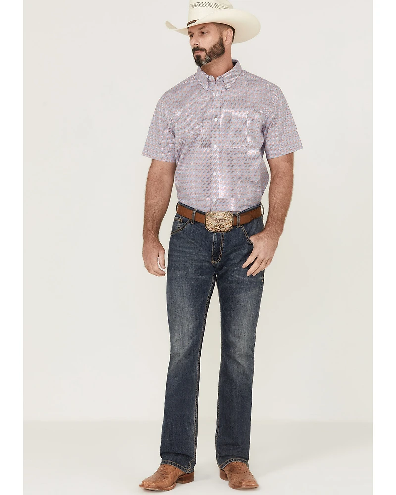 RANK 45® Men's Dude Ranch Geo Button-Down Western Shirt