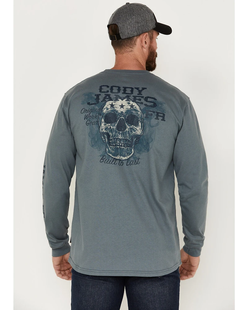 Cody James Men's FR Skull Logo Graphic Long Sleeve Work T-Shirt