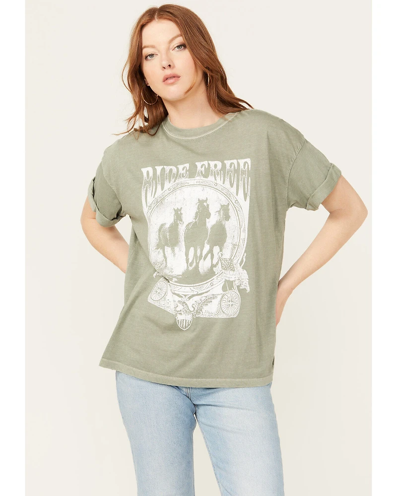 Girl Dangerous Women's Ride Free Relaxed Short Sleeve Graphic Tee