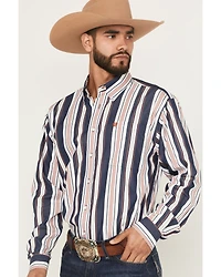 Cinch Men's Striped Long Sleeve Button-Down Western Shirt