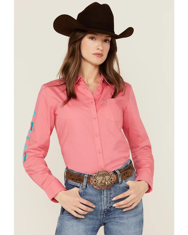 Ariat Women's Team Kirby Wrinkle Resistant Long Sleeve Button-Down Stretch Western Shirt