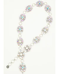 Southern Grace Women's Crystal Concho Chain Belt