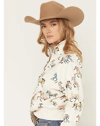 Shyanne Women's Horse Print 1/2 Zip Fleece Pullover