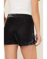 Rock & Roll Denim Women's High Rise Floral Embroidered Velvet Shorts