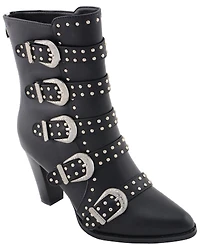Milwaukee Leather Women's Studded Buckle Up Boots - Round Toe
