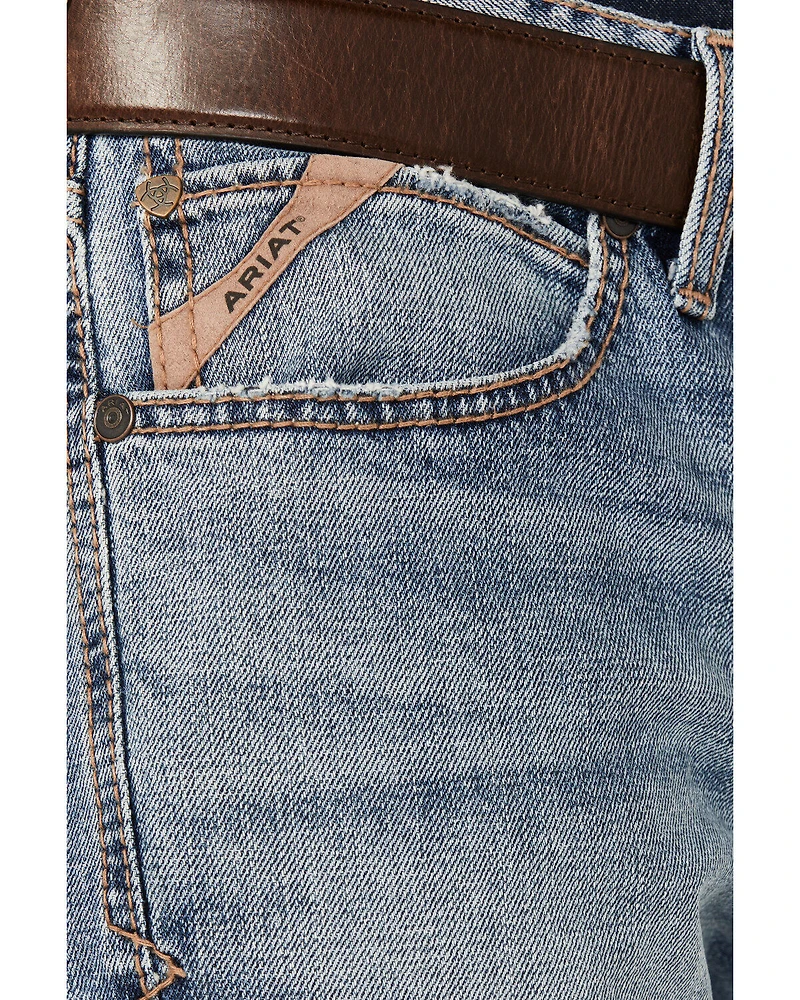 Ariat Men's Light Wash Baltimore Slim Straight Stretch Denim Jeans