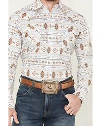 Panhandle Men's Southwestern Striped Long Sleeve Pearl Snap Western Shirt