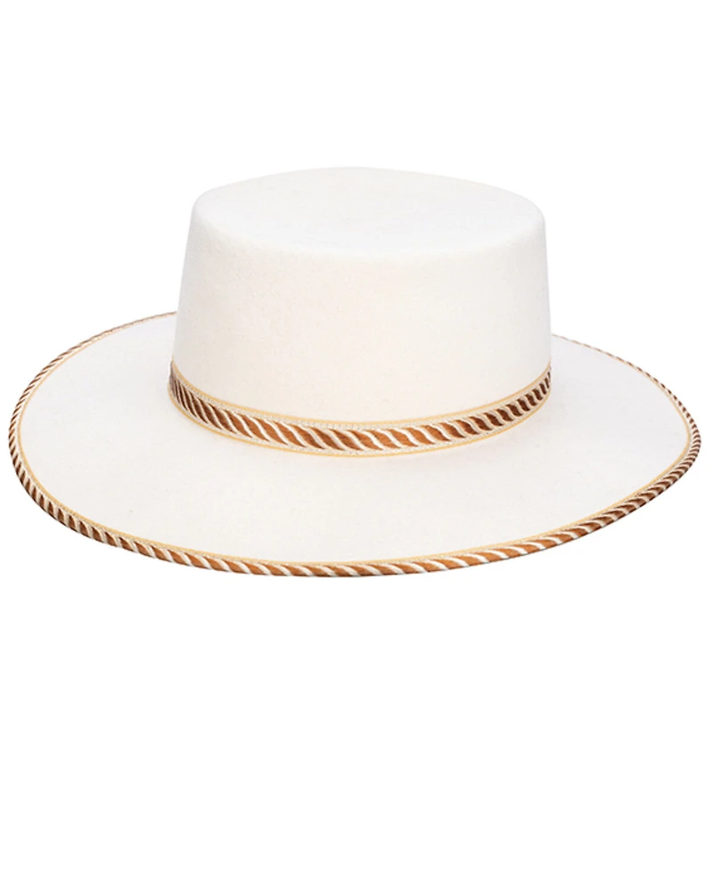 San Diego Hat Company Women's Snowfall Felt Boater Hat