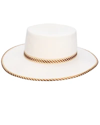 San Diego Hat Company Women's Snowfall Felt Boater Hat