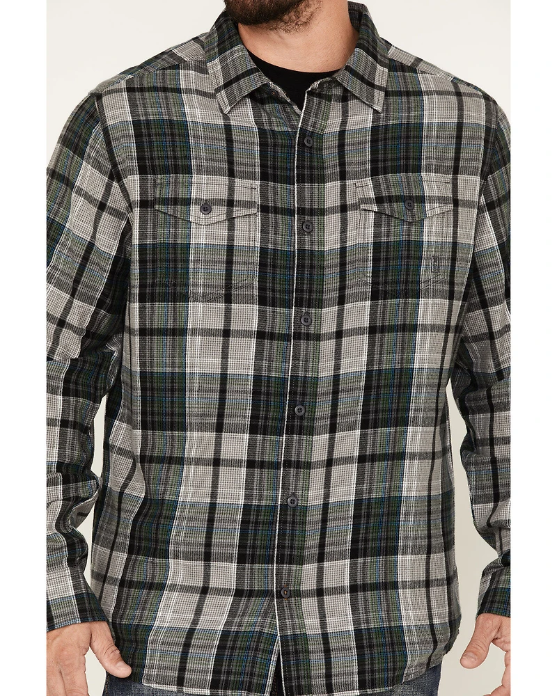 Brothers and Sons Men's Plaid Print Long Sleeve Button Down Flannel Shirt